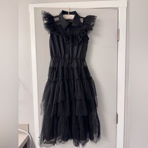 Goth girl ruffled tulle dress